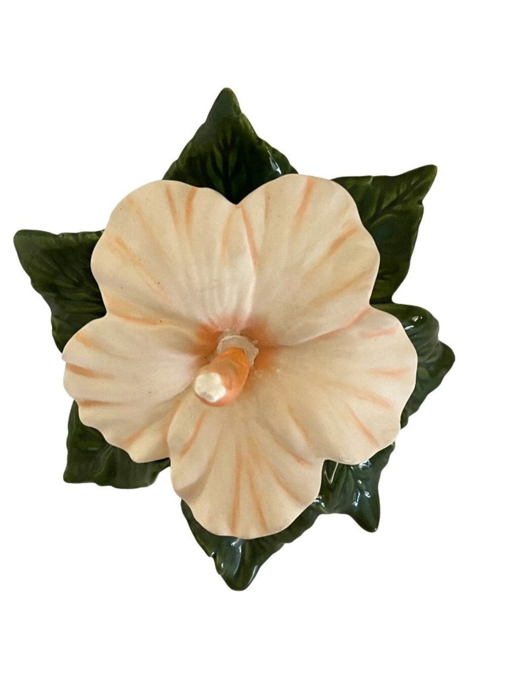 Vintage Jamar Mallory 1970s Hibiscus Ceramic Flower Hawaiian Tropical Retro Tiki - Picture 3 of 10